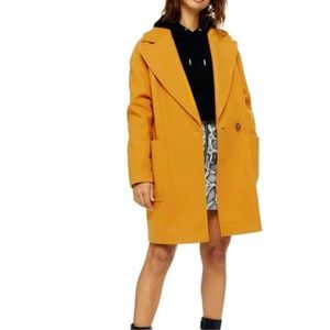 Topshop Oversized Mustard Carly Coat will fit L-XL